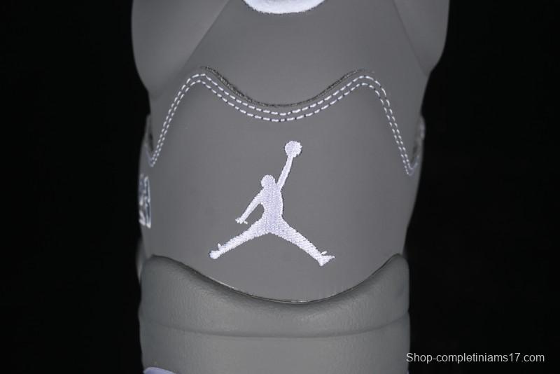 Nike Air Jordan 5 Retro Basketball Shoes with Grey Wolf Colorway - 136027-005