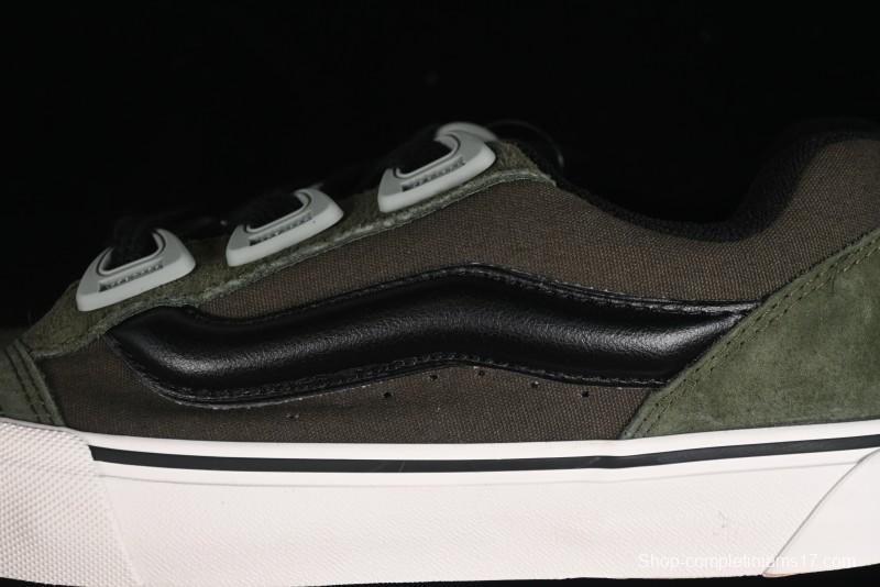 Vans Knu Skool DR White Black Green Chunky Sneakers - VN000CZU50K