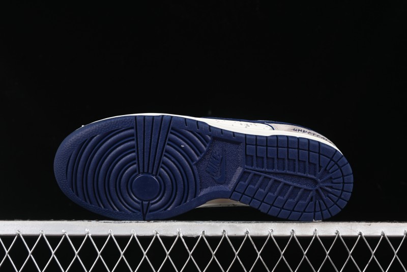Nike SB Dunk Low UN Collaboration - Splatter Navy Swoosh Anniversary Custom Low-Top Casual Skate Shoes - DJ2024-041