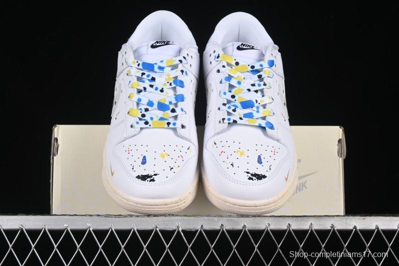 Nike SB Dunk Low Gucci Collaboration - Ink Splatter White Swoosh Anniversary Custom Low-Top Casual Sneakers - FC2025-305