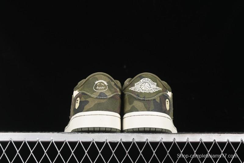 Nike Air Jordan 1 Low OG SP Travis Scott x Fragment Design Collaboration Sneakers - CH6336-014