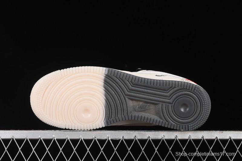 Nike Air Force 1 '07 Low Stussy Collaboration - White Grey Two-Tone Low-Top Casual Sneakers - XZ6188-015