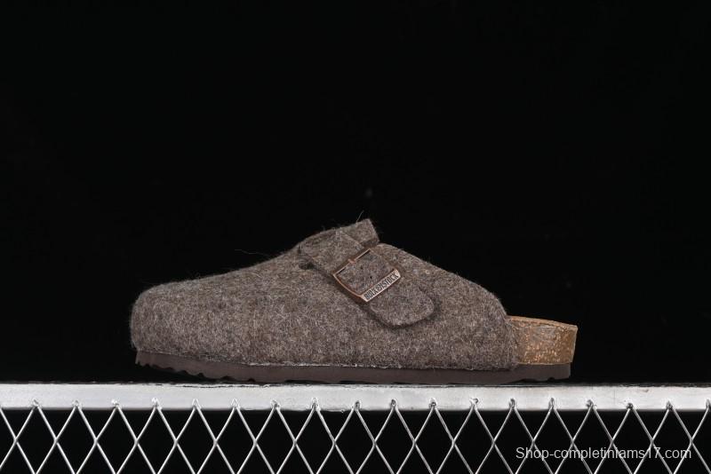 Birkenstock Half-Fur Slide Sandals with Wool Lining - G.D4