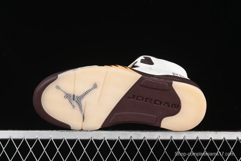 Nike Air Jordan 5 Retro Basketball Shoes in White/Tan - DD9336-200