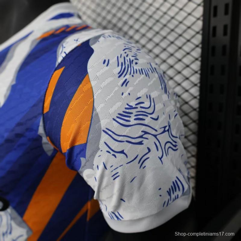Player Version 25/26 Real Madrid Limited Edition Blue Orange Abstract Pattern Jersey