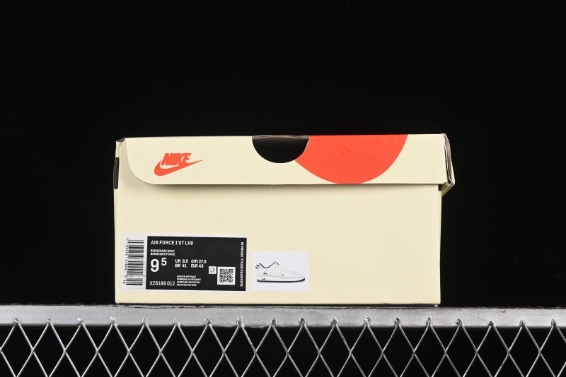 Nike Air Force 1 '07 Low Stussy Collaboration - Light Grey Double Swoosh Casual Sneakers - XZ6188-012