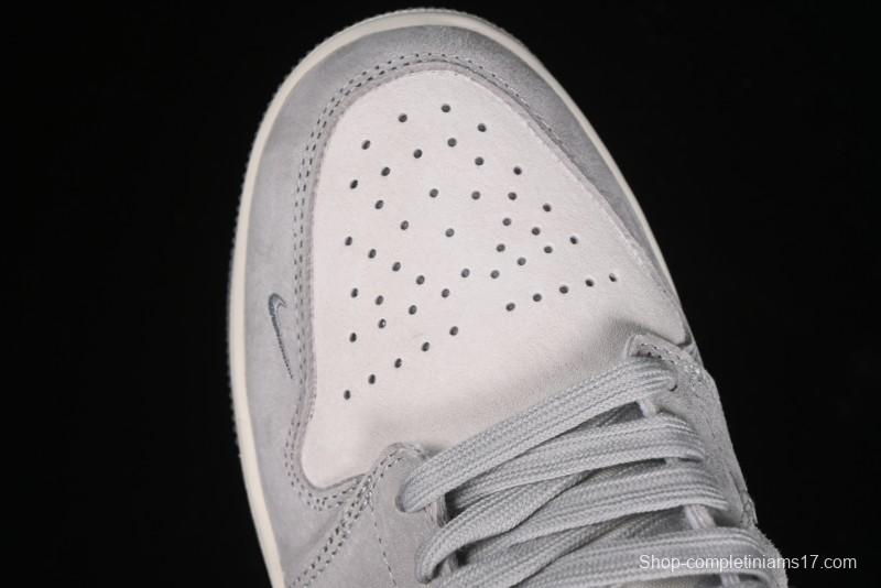 Nike Air Jordan 1 Low AJ1 The North Face Collaboration - Suede Grey Retro Basketball Shoes - DM5688-111