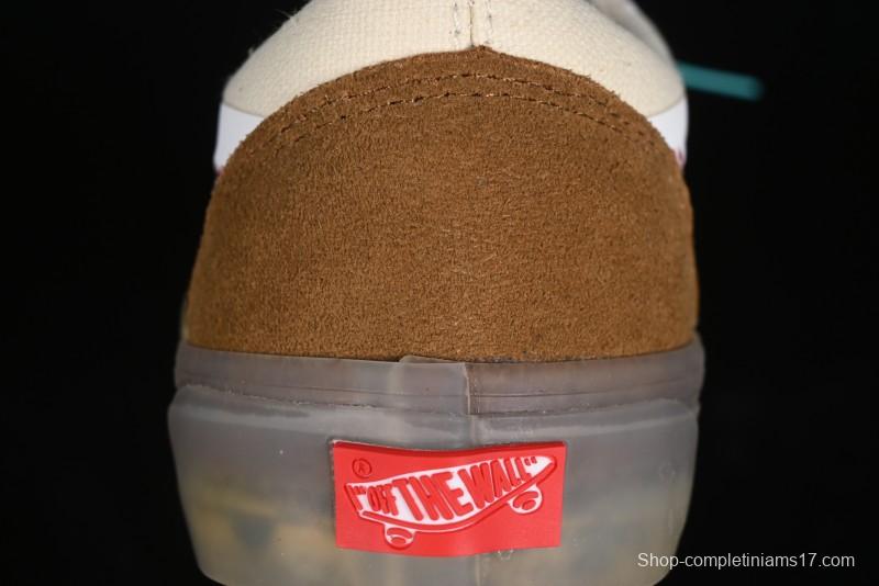 Vans Classics Knu Skool Low-Top Casual Sneakers with White Suede and Gum Sole - VN000CRPGRN