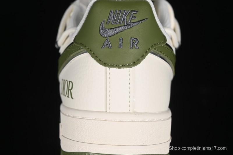 Nike Air Force 1 '07 Low Dior Collaboration - White Green Drawstring Casual Sneakers - SJ1198-200