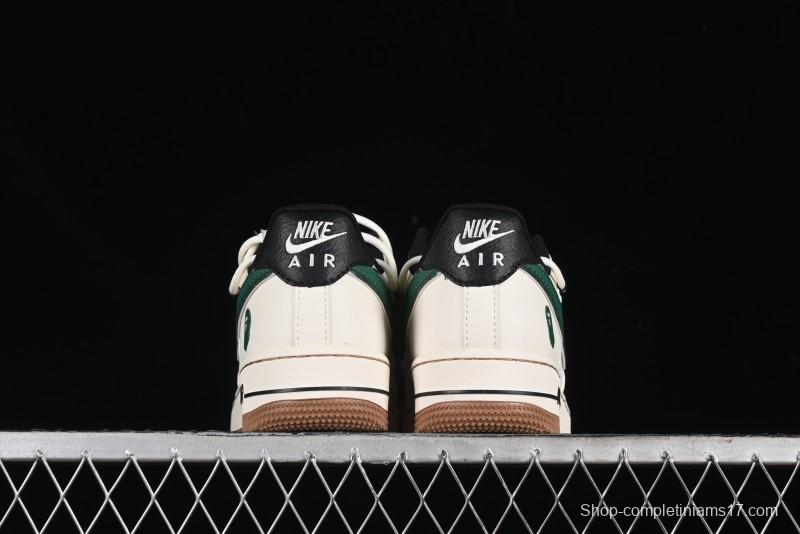 Nike Air Force 1 '07 Low Bape Collaboration - Beige Green Gum Pull Tab Casual Sneakers SJ1198-100