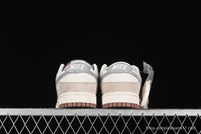 Nike SB Dunk Low UN Collaboration - Light Brown with Silver Swoosh Anniversary High-End Custom Low-Top Casual Sneakers - CF3688-013