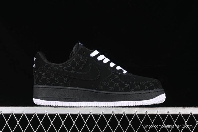 Nike Air Force 1 '07 Low Gucci Bear Collaboration - Midnight Black Low-Top Casual Sneakers - KK1988-007