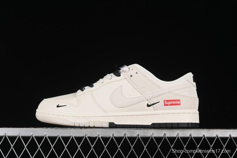 Nike SB Dunk Low Supreme Collaboration - Double Swoosh Dual Color Anniversary High-End Custom Low-Top Casual Skate Shoes - BB8675-112