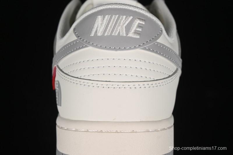 Nike SB Dunk Low Supreme The North Face Collaboration - Light Gray Reflective Swoosh Anniversary Custom Edition Low-Top Casual Skate Shoes - XX2025-628