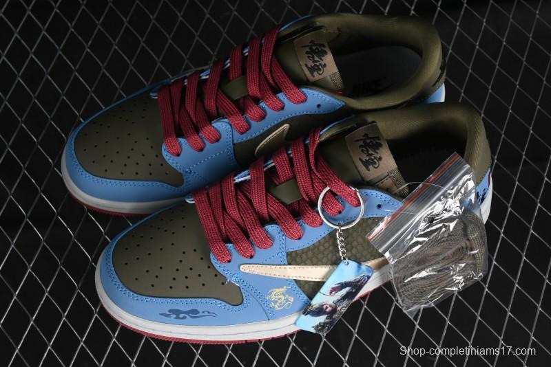 Nike Travis Scott x Fragment Design x Air Jordan 1 Low OG SP AJ1 Low Top Casual Sneakers - CH6336-015