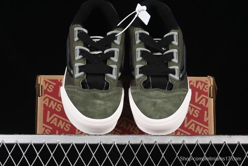 Vans Knu Skool DR White Black Green Chunky Sneakers - VN000CZU50K