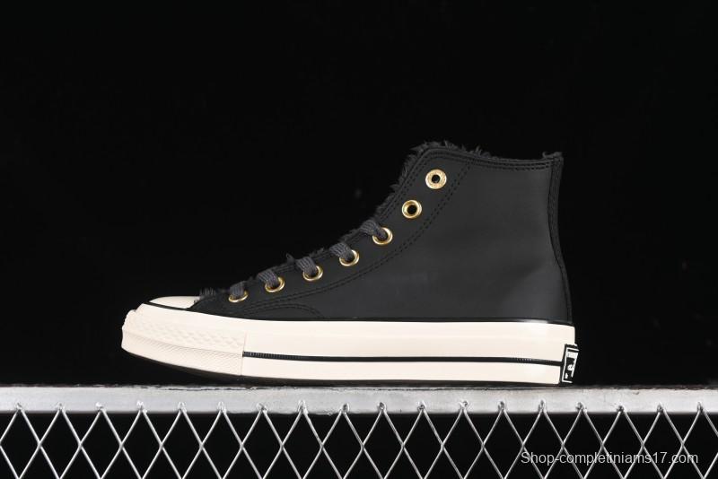 Converse Chuck 1970s Winter Waterproof Leather High-Top Sneakers with Gold Eyelets and Fleece Lining - A12444C