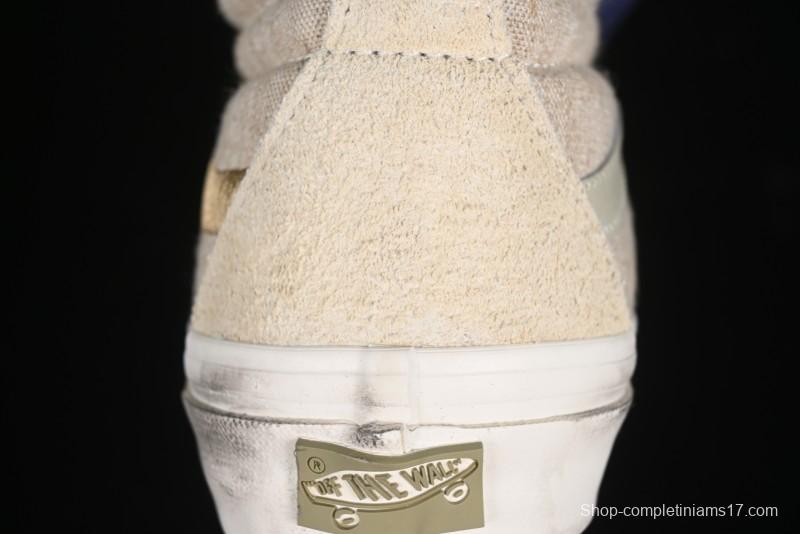 Vans Notre Premium Sk8-Hi High-Top Skate Shoes with Upgraded Suede and Linen Materials - VN000CR0BWQ