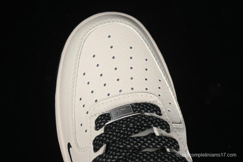 Nike Air Force 1 '07 Low Supreme Collaboration - Beige Black Starry Sneakers - XZ6188-013