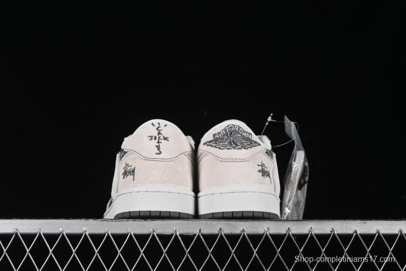 Nike Travis Scott x Fragment Design x Air Jordan 1 Low OG SP AJ1 Retro Sneakers - XZ3398-002
