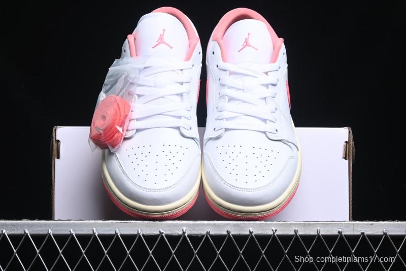 Nike Air Jordan 1 Low AJ1 White Pink Low-Top Casual Sneakers - DC0774-109