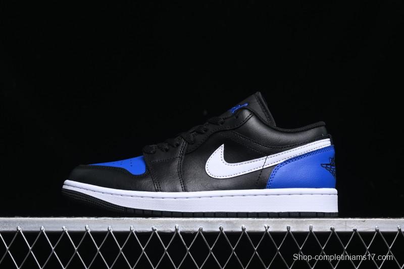 Nike Air Jordan 1 Low Retro Basketball Shoes Black Blue - 553558-042