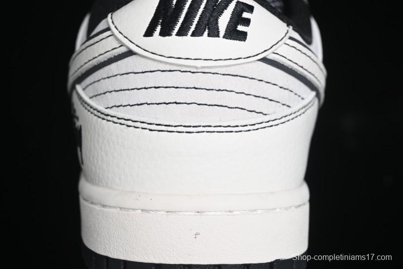 Nike SB Dunk Low Stussy Collaboration - Beige Black Line High-End Custom Low-Top Casual Skate Shoes - BB7518-008
