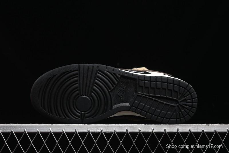 Nike Dunk Low Retro Casual Sneakers with Little Panda and Dopamine Mocha Design - DD1391-100