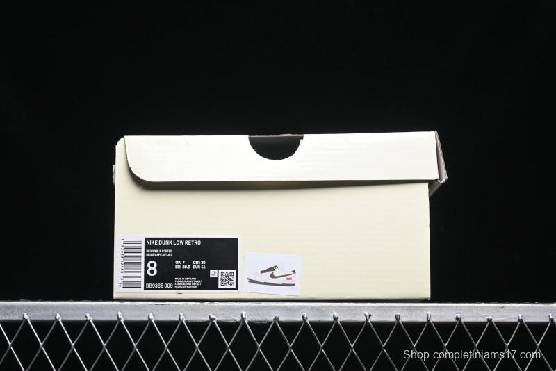 Nike SB Dunk Low Stone Island Supreme Collaboration - Beige Brown Sole Anniversary High-End Custom Low-Top Casual Sneakers - BB9866-008