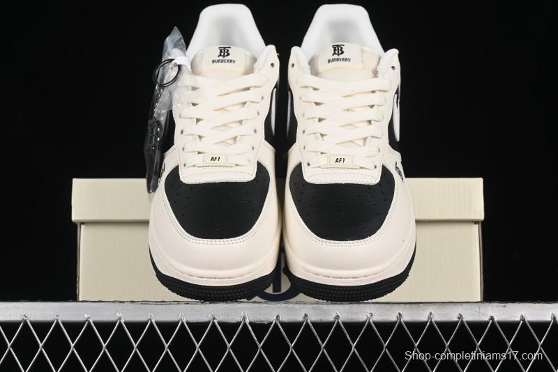 Nike Air Force 1 '07 Low Burberry Collaboration - Black White Patchwork Casual Sneakers - BB8588-227
