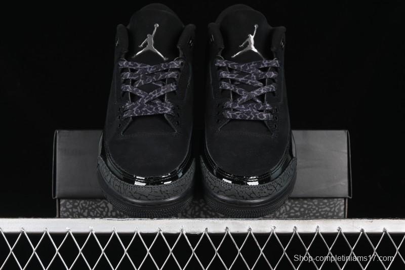 Nike Air Jordan 3 Retro Basketball Shoes in Midnight Black - CT8532-001