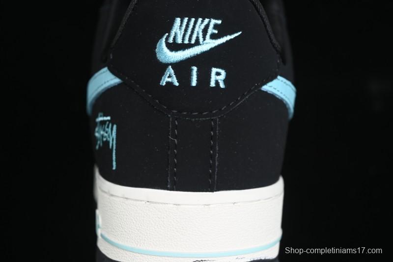 Nike Air Force 1 '07 Low Stussy Collaboration - Black Tiffany Low-Top Casual Sneakers - KK1988-030