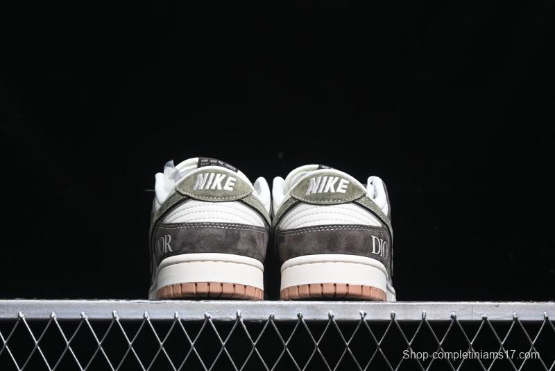 Nike SB Dunk Low Dior Collaboration - Chestnut Anniversary High-End Custom Low-Top Casual Sneakers - XS1086-007