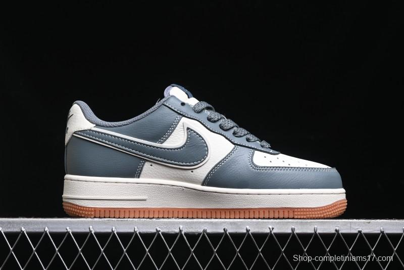Nike Air Force 1 '07 Low Stussy Collaboration - Grey White Gum Sole Low-Top Casual Sneakers - XZ9688-101