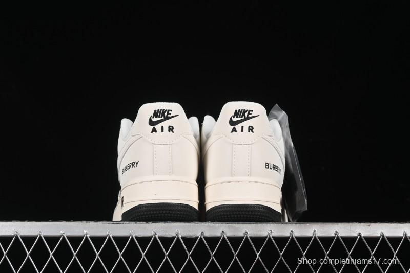 Nike Air Force 1 '07 Low Burberry Collaboration - Black White Patchwork Casual Sneakers - BB8588-227