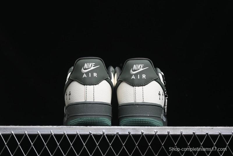 Nike Air Force 1 '07 Low Chrome Hearts Collaboration - Moss Green White Low-Top Casual Sneakers - KK1988-029