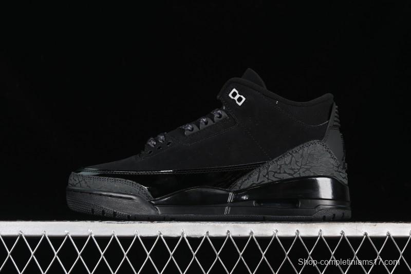 Nike Air Jordan 3 Retro Basketball Shoes in Midnight Black - CT8532-001