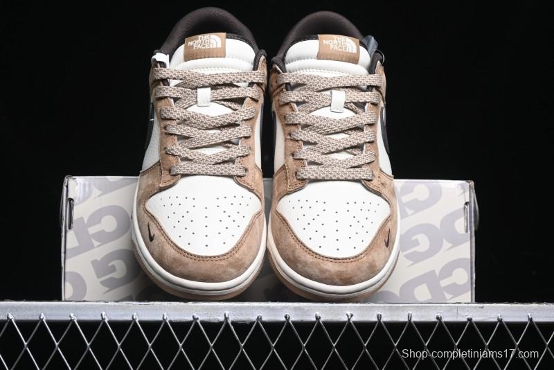Nike SB Dunk Low The North Face Collaboration - Black White Brown Anniversary High-End Custom Low-Top Casual Skate Shoes - XS1086-004