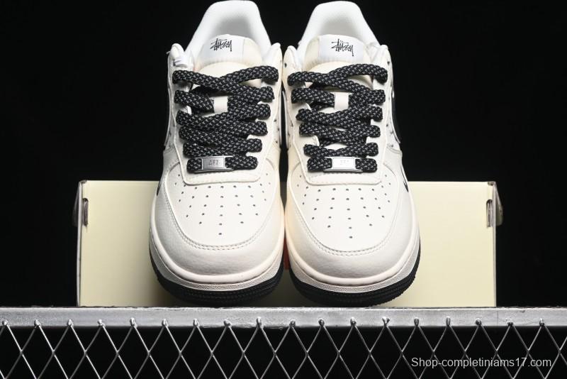 Nike Air Force 1 '07 Low Stussy Collaboration - Black Sail Metallic Silver - XZ3328-506