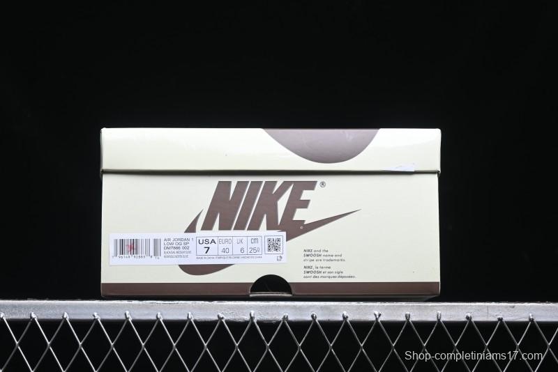 Nike Travis Scott x Air Jordan 1 Low OG AJ1 Collaboration Reverse Swoosh Sneakers - DM7866-002