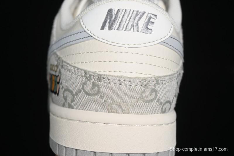 Nike SB Dunk Low Gucci Collaboration - Smoke Grey Sole Anniversary High-End Custom Low-Top Casual Skate Shoes - XX2025-802