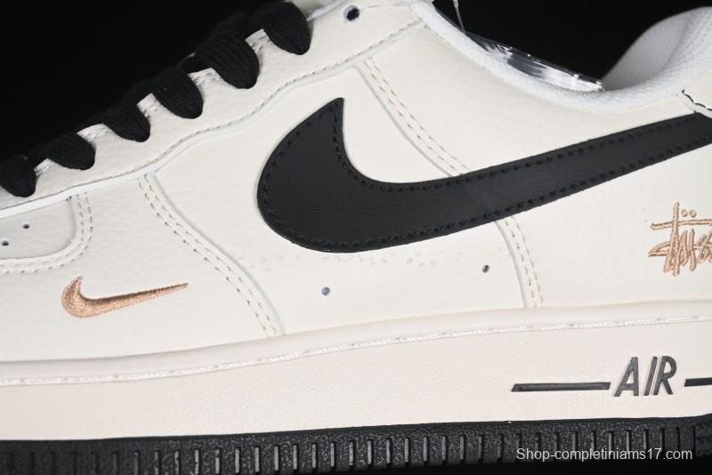 Nike Air Force 1 '07 Low Stussy Collaboration Rose Gold Embroidery Low-Top Casual Sneakers - XZ6188-720