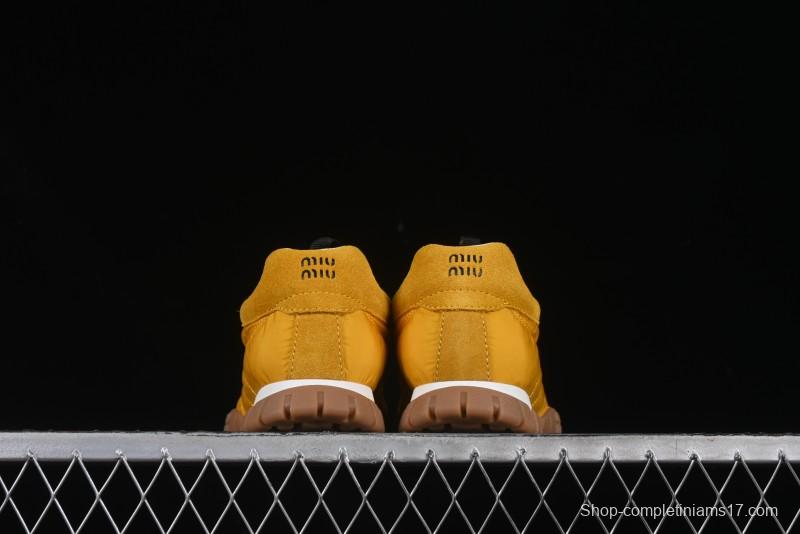 Miu Miu Suede Round Toe Lace-Up Women's Low-Top Casual Shoes - 99D4