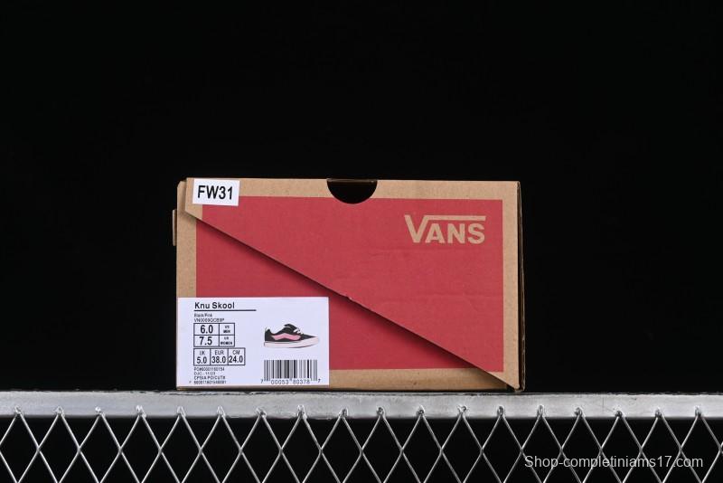 Vans Knu Skool Black Pink Color Comfortable Fashion Anti-Slip Wear-Resistant Low-Top Casual Skate Shoes - VN0009QCB9P