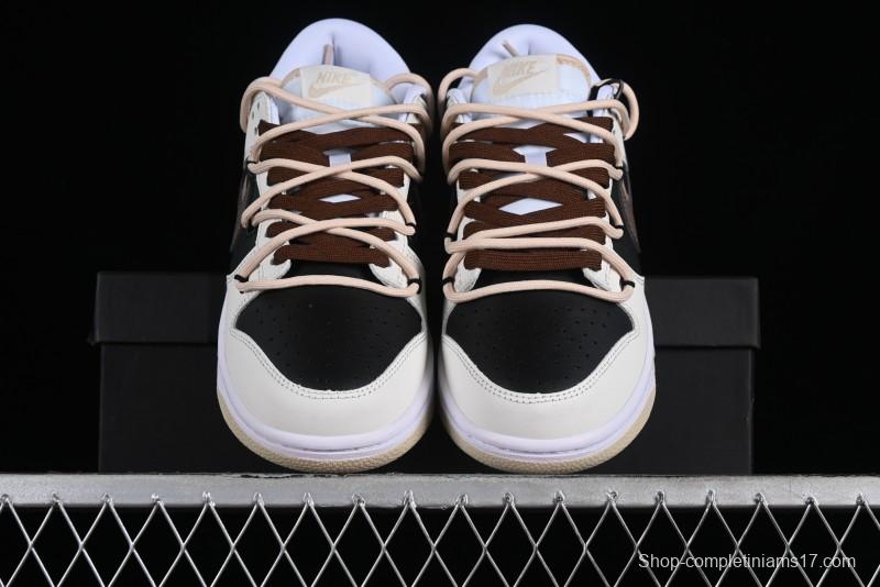 Nike Dunk Low Chestnut Letter High Street Black Brown Deconstructed SB Strap Low Top Casual Skate Shoes - DV0831-003