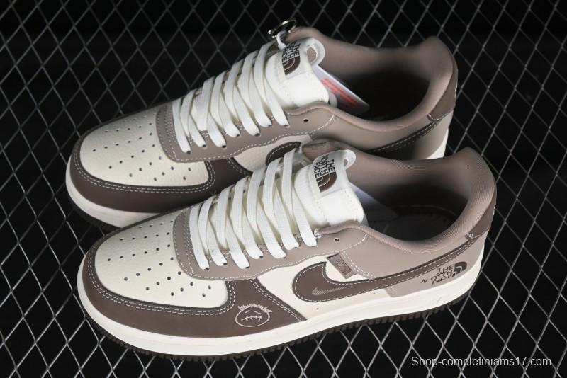 Nike Air Force 1 '07 Low The North Face Collaboration Light Brown Ghost Face Casual Sneakers - KK1988-065
