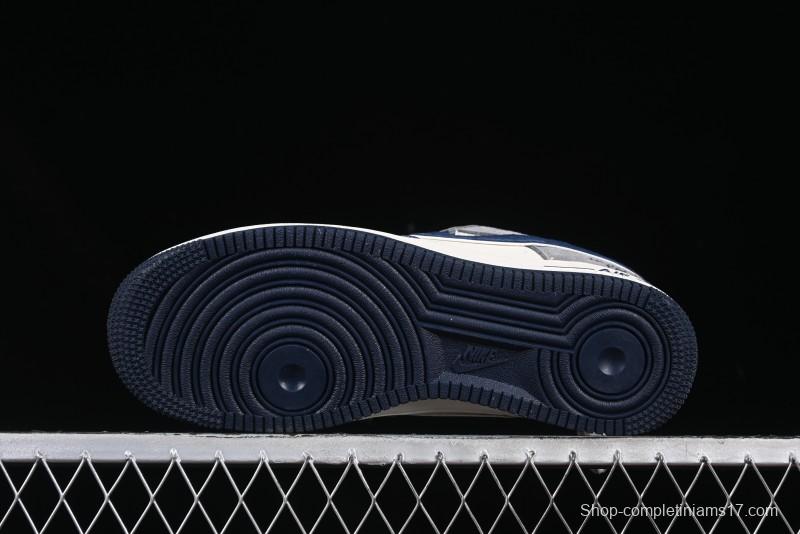 Nike Air Force 1 '07 Low The North Face Collaboration Beige Grey Navy Swoosh Casual Sneakers - XZ6188-975