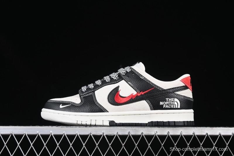 Nike SB Dunk Low The North Face Collaboration Embroidered Black Red Swoosh Anniversary High-End Custom Low-Top Casual Sneakers - DJ2024-128