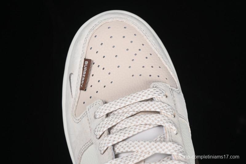 Nike SB Dunk Low Burberry Collaboration Patch Brown Swoosh Anniversary Custom Low-Top Casual Skate Shoes - DJ2024-088