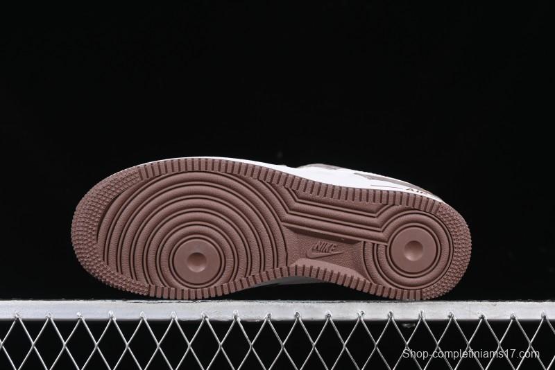 Nike Air Force 1 '07 Low Bape Collaboration Brown White Swoosh Low-Top Casual Sneakers - KK1988-035